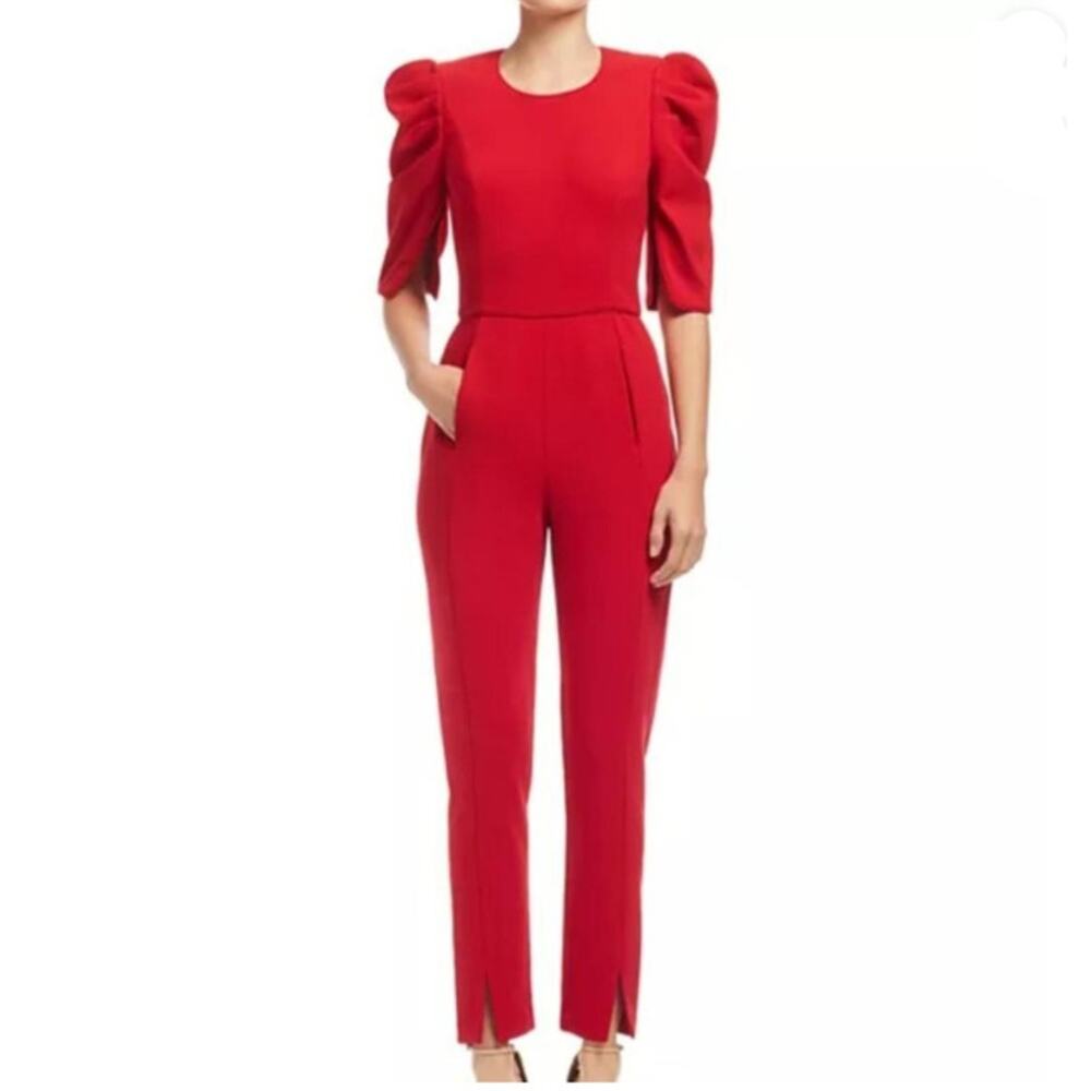 SALE Black Halo Russo Red Jumpsuit Puff Elbow Sleeve Pockets Sz 2 NWT